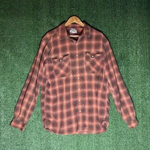 Carhartt Pearl Snap Shirt Relaxed Fit Long Sleeve Plaid Men's L  Tall Work Shirt